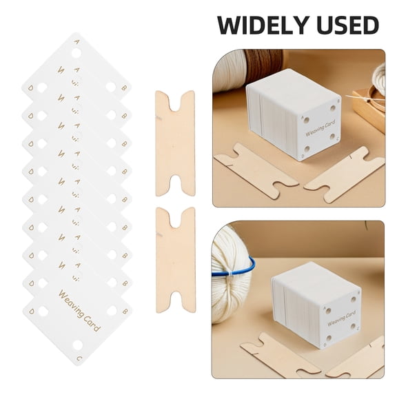 ETHZZLE Weaving Card Craft Kit Assorted Color Wood and Cardboard for Knitting 1Set