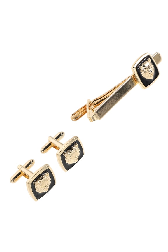 1 Set Tie Clip Cufflinks Set - Animal Cufflinks and Tie Clip - Men Business Suits Luxury Wedding Accessories - Novel Gift for Groom