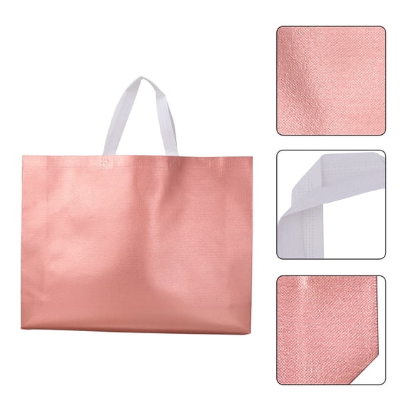 ETHZZLE Nonwoven Golden Shopping Bag for Party, Environmentally Friendly, 1Set