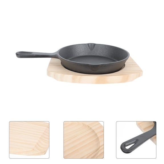 ETHZZLE 1Set Non Stick Cast Iron Pancake Making Pan Black Portable Kitchen Cooking Supply