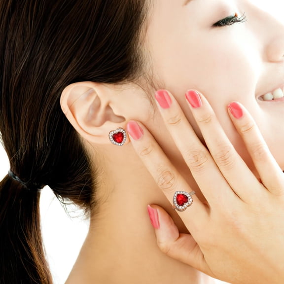 ETHZZLE 1 Set of Love Heart Jewellery Set Fashion Alloy for Women