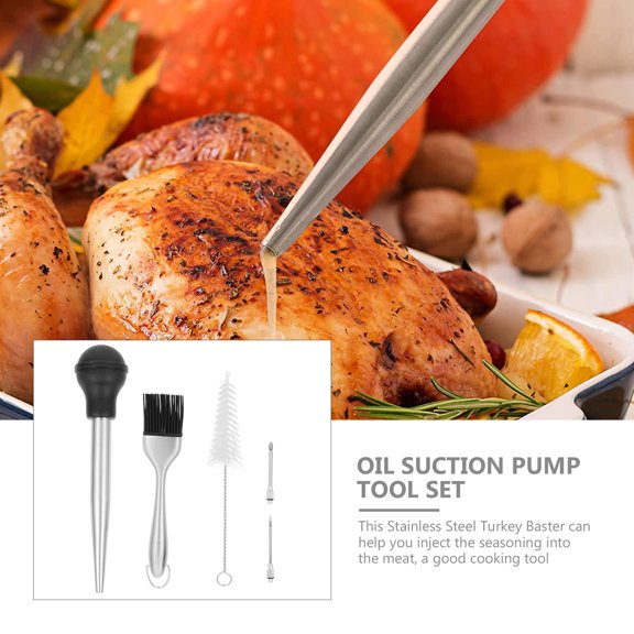 ETHZZLE 1 Set of Turkey Basting Kit Assorted Color Meat Injector Set for Home Cooks