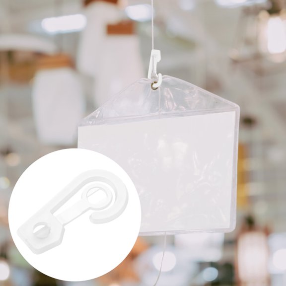 ETHZZLE 100PCS Clear Plastic Hook Hanger Clips for Socks Display, and Versatile for Home and Retail Use