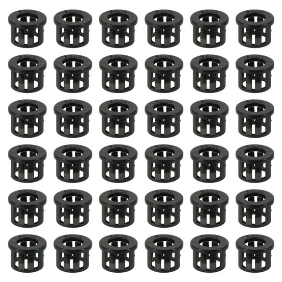 ETHZZLE 100Pcs Nylon Black Cable Snap Bushing Protective Grommet for Durable Cable Insulation