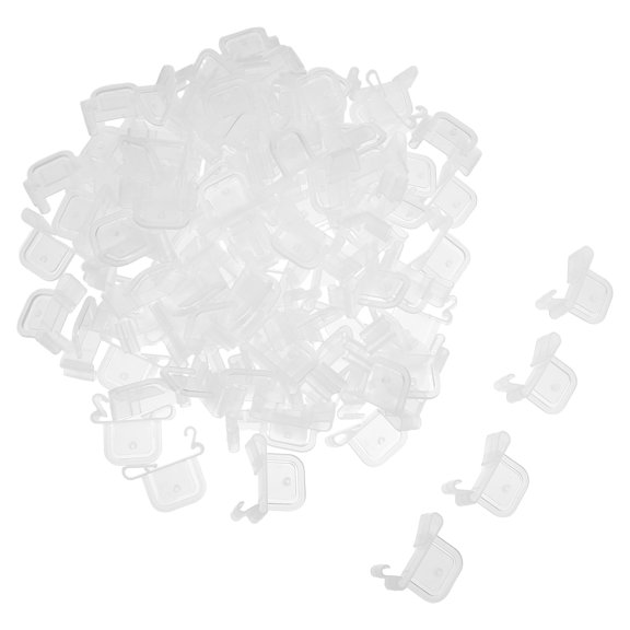 ETHZZLE Clear Plastic Shelf Card Buckle Clips for Easy Installation and Versatile Compatibility 100Pcs