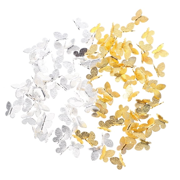 ETHZZLE 100Pcs Alloy Metal Butterfly Charms Assorted Colors for Jewelry Making, Crafts, Accessories