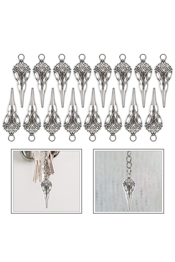 bulk skull charms Jewelry Components Silver 100Pcs