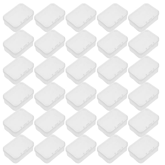 ETHZZLE 100Pcs Transparent Plastic Organizer Box with Lid for Bead Storage and Craft Supplies
