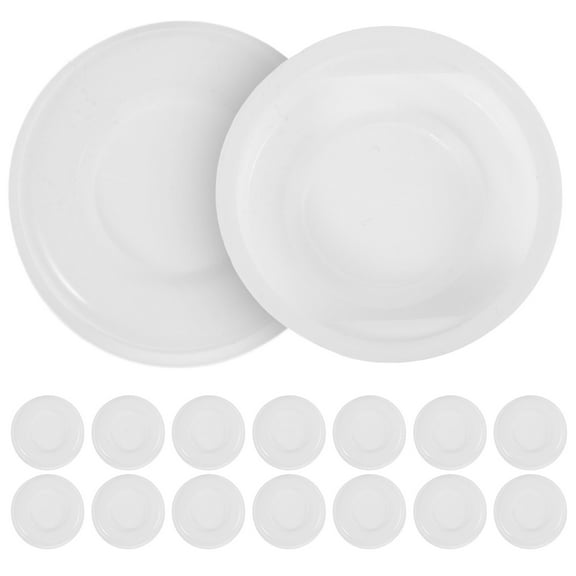 ETHZZLE 100Pcs Round Storage Container Lids White Plastic For Containers 1.53X1.41X0.51in