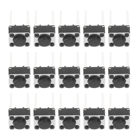 ETHZZLE 100Pcs Momentary Push Button for Pcb Space Saving Vertical Installation Black