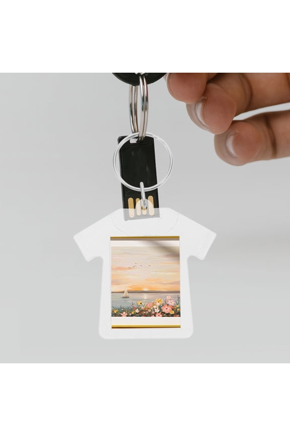 100Pcs Transparent Acrylic Photo Frame Keyrings for Custom DIY Picture Holder Accessories