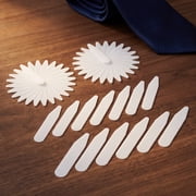 ETHZZLE 100Pcs White Plastic Collar Supports for Mens Dress Shirt Collar Stiffeners Durable Design