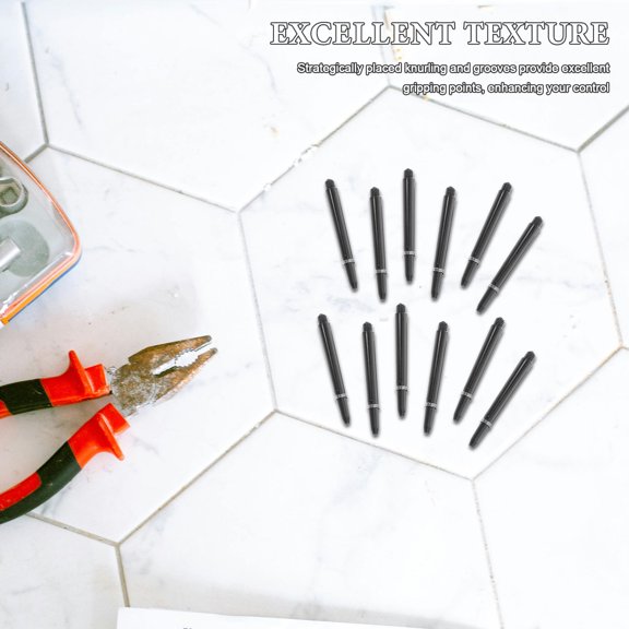 ETHZZLE 100Sets Lightweight Black Replaceable Dart Shafts with Knurled Grip for Playing Use