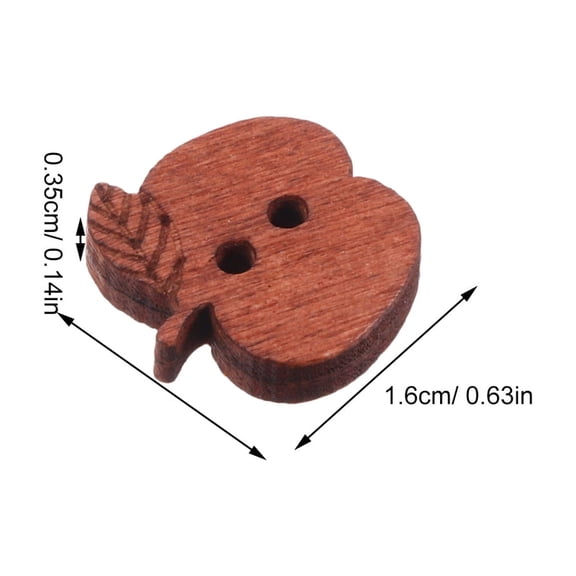ETHZZLE 100pcs Apple Shape Wood Buttons: Retro Natural Wooden Buttons For Diy Arts Sewing Crafting Clothing And Creative Projects