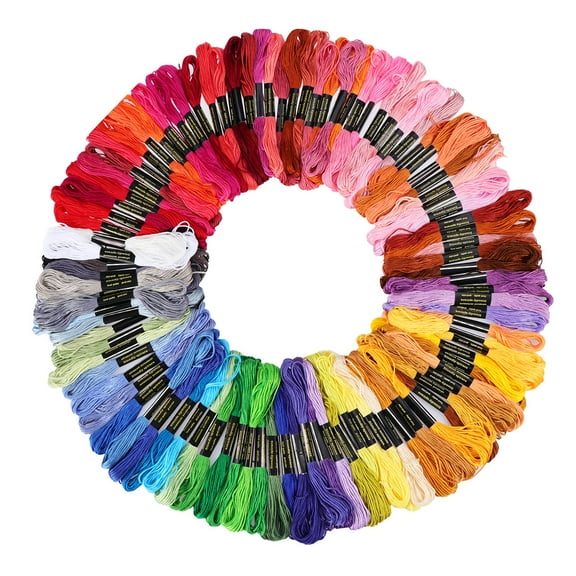 ETHZZLE 100pcs Assorted Color Double Mercerized Embroidery Thread for Artists and Craft Projects
