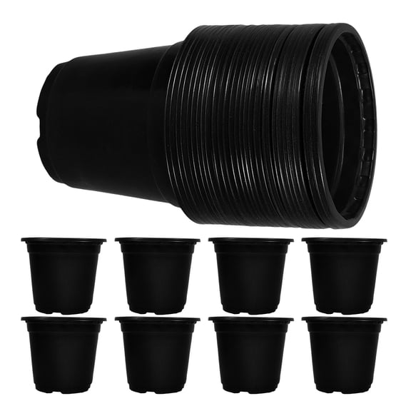 ETHZZLE 100Pcs Grow Pots Black Moisture Drainage Plant Containers for Flower Cultivation