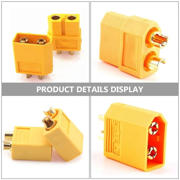ETHZZLE Yellow Copper Pa Power Connectors for High Current Home Use 10Pairs