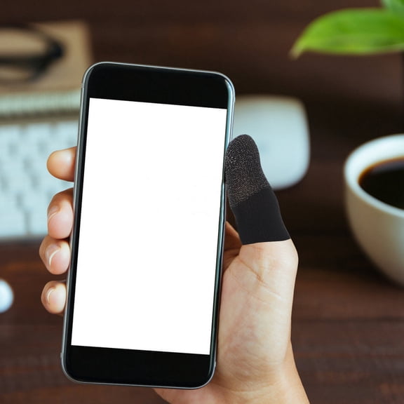 ETHZZLE 10Pairs Comfortable Black Gaming Thumb Sleeves for Mobile Phone Game Precision