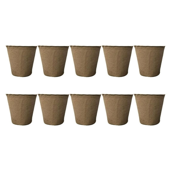 ETHZZLE 10Pcs Dark Brown Biodegradable Pulp Basin Planting Pots Recycled Material Peat Flower Containers for Garden