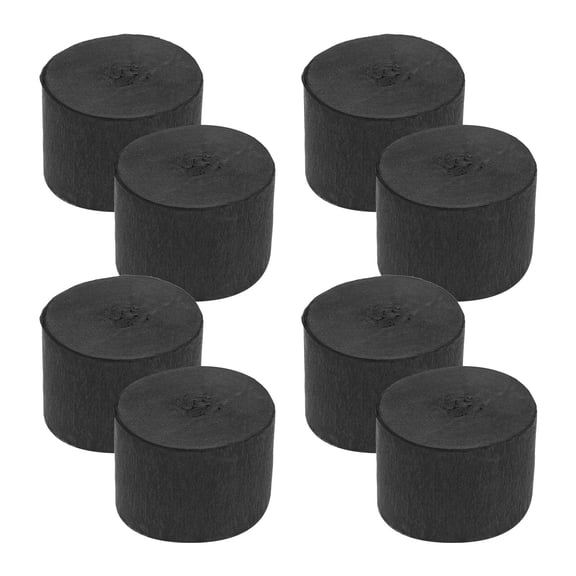 ETHZZLE 10Pcs Black Crepe Paper Streamers with Easy Installation for Event Decoration