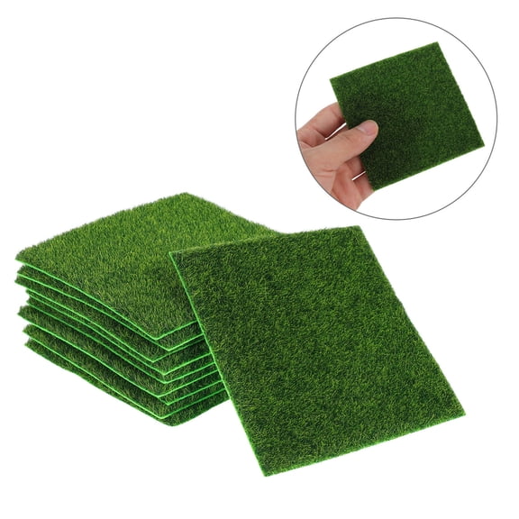 ETHZZLE 10Pcs Faux Moss Mat Green Artificial Grass Turf for Decorative Wall and Landscape