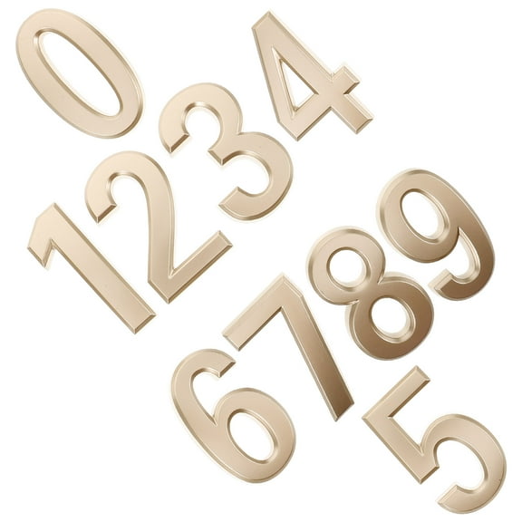 ETHZZLE 10Pcs Golden Lighted House Address Numbers for Outside Use Peel and Stick Installation