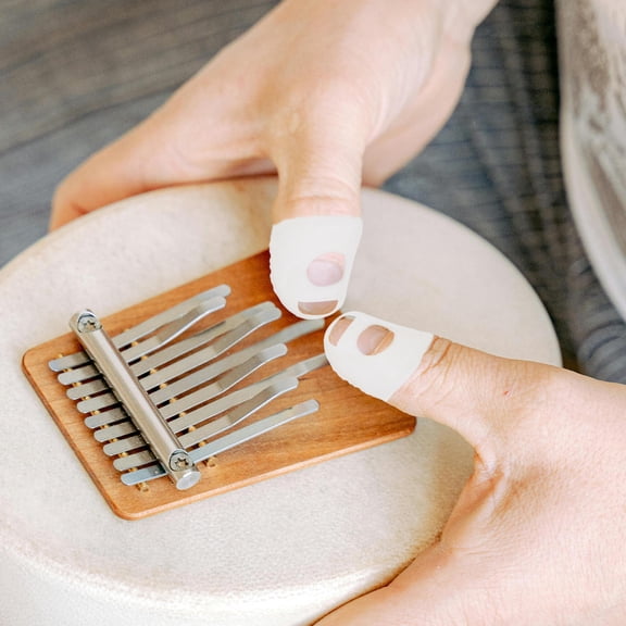 ETHZZLE 10Pcs Kalimba Thumb Finger Protectors Silicone Fingertip Caps for Extended Practice