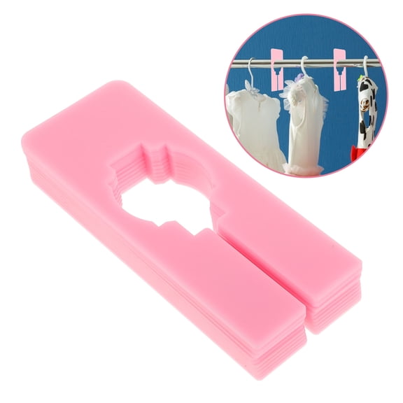 ETHZZLE Plastic Clothes Hanger Dividers Pink Wardrobe Organizer 10Pcs