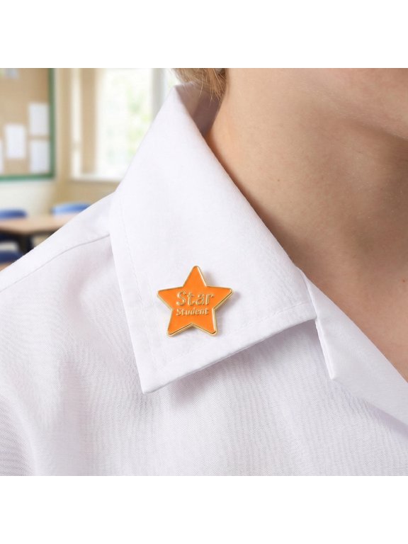 Assorted Color Star Badge Lapel Pins for Classroom Recognition and Decor