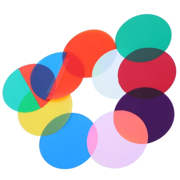 ETHZZLE 10Pcs PVC Colored Gel Light Filter Sheets Assorted Color Diffusion Film for Room Ambiance Enhancement