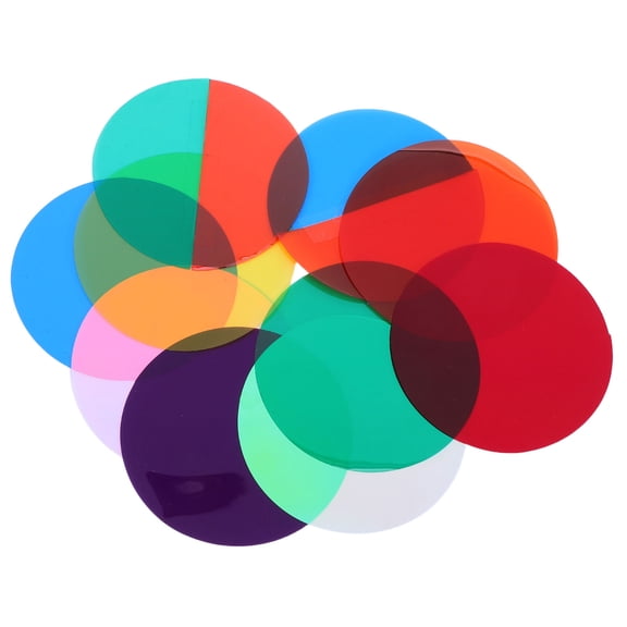 ETHZZLE 10Pcs PVC Colored Gel Light Filter Sheets Assorted Color Diffusion Film for Room Ambiance Enhancement