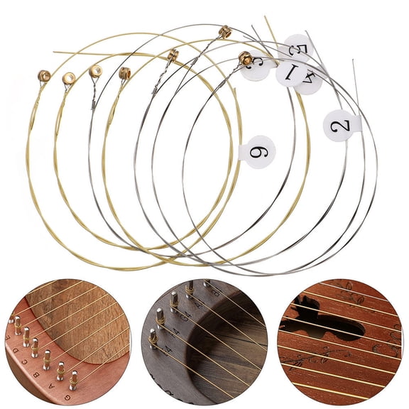 ETHZZLE 10Pcs Practical Lyre Strings Replacement Set Assorted Colors Strong Texture