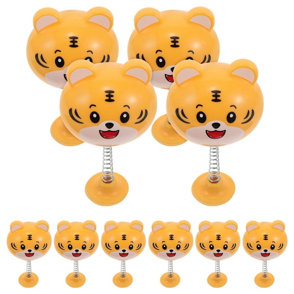 ETHZZLE 10Pcs Versatile Yellow Tiger Bobblehead Motorcycle and Office Desk Decoration