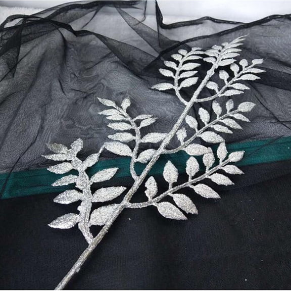 ETHZZLE 10Pcs Simulated Leaves Decorative Artificial Green Leaves for Party Home Decor Silver