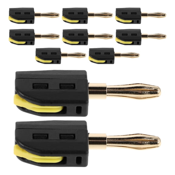 ETHZZLE 10Pcs Quick Disconnect Banana Plugs Black Heavy Duty Amplifier Binding Post Connectors