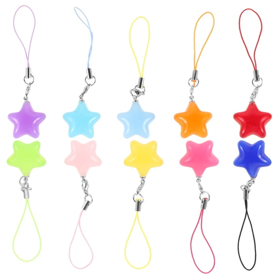 ETHZZLE 10Pcs Versatile Star Phone Charm Pendant Hanging Phone Accessory in Assorted Colors