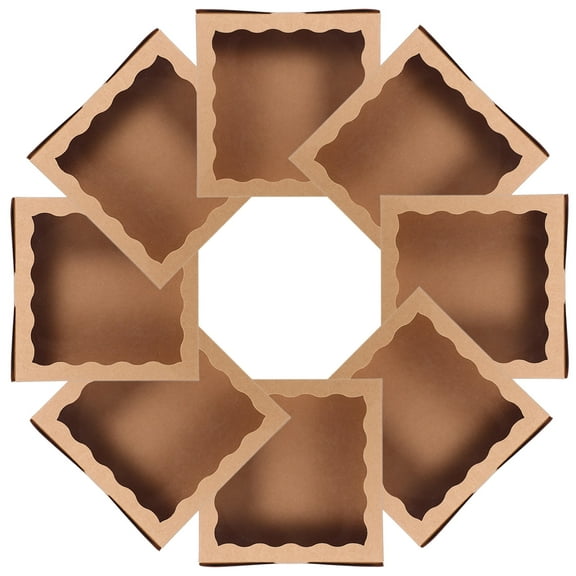 ETHZZLE 10Pcs Paper Wedding Favor Boxes with Clear Window for Treats and Cookies