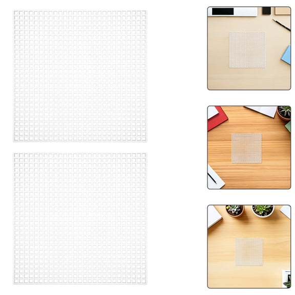ETHZZLE 10Pcs White Plastic Mesh Canvas Sheets for DIY Needlework Embroidery with Precise Grid Design
