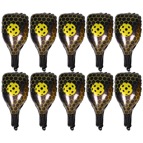 ETHZZLE 10Pcs Yellow Pickle Racket Foil Balloons Quick Inflate Sports Theme Balloons for Parties