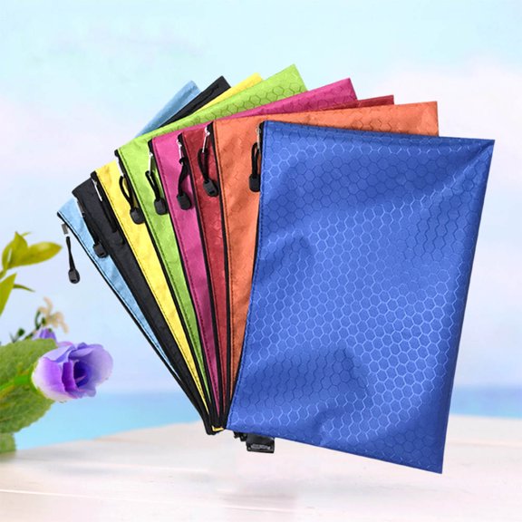 ETHZZLE 10Pcs Zipper Document Bags Assorted Color Waterproof Oxford Cloth for Travel