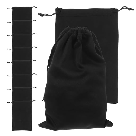 ETHZZLE 10Set Ski Goggle Drawstring Bag Black Velvet Protection Case for Outdoor Sports Travel Back to School