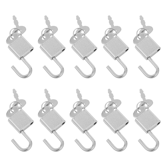 ETHZZLE 10Sets Compact Metal Pirate Lock with Key for Lockable Diary Storage Box Use