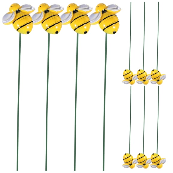 ETHZZLE Eye-Catching Metal Bee Stakes for Patio and Garden Decor 10Pcs