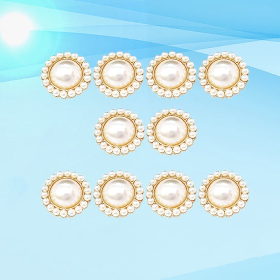 ETHZZLE 10pcs Decorative Button For Crafts Flower Buttons Beige DIY Decoration