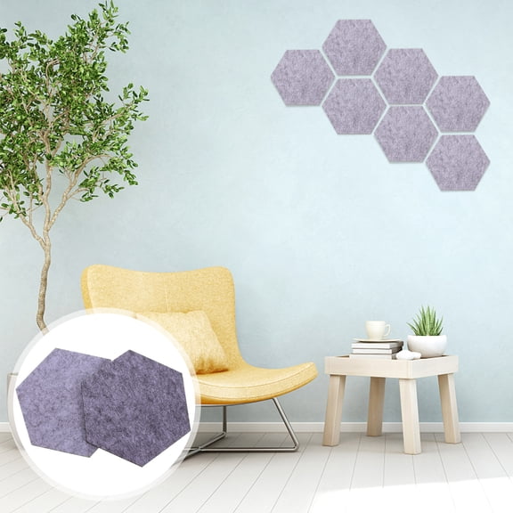 ETHZZLE Felt Hexagon Wall Tiles Grey 12 Pcs