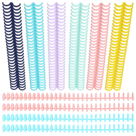 ETHZZLE 12Pcs Assorted Color Plastic Binding Comb Spine DIY Binder Accessories for Books