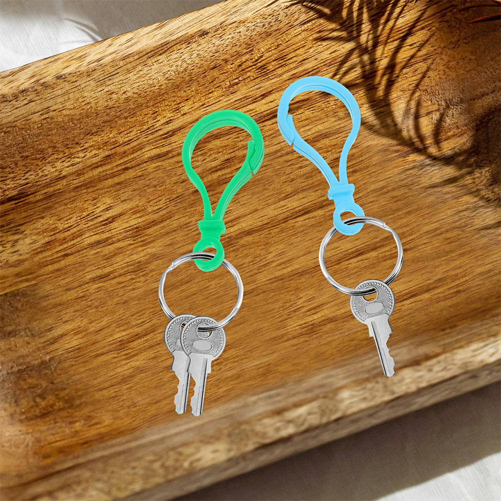 ETHZZLE 120Pcs Hard Plastic Lobster Clasp Keychain Hooks with Vibrant ...