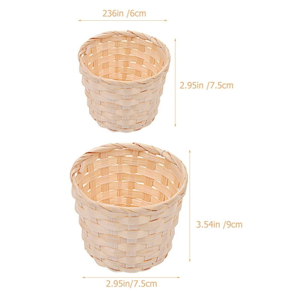 ETHZZLE 12Pcs Small Bushel Baskets Bamboo Woven Basket for Housework Assistant