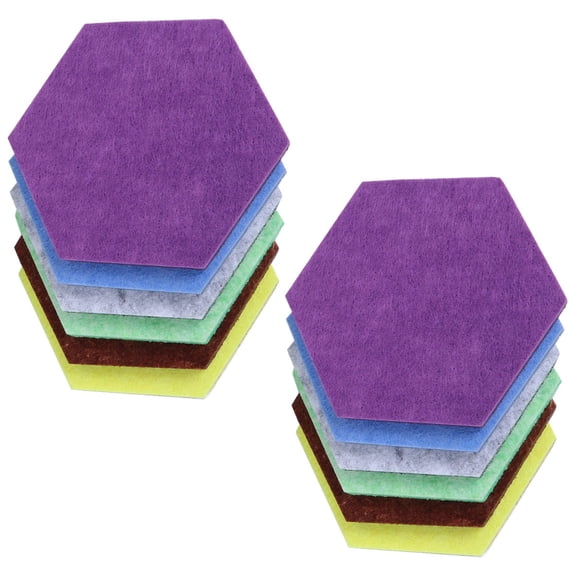 ETHZZLE 12Pcs Decorative Felt Wall Sticker Hexagon Self Adhesive for Message Board Use