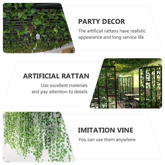 ETHZZLE 12Pcs Fake Greenery Simulated Plant Vines Green Plastic Decoration for Indoor Decoration